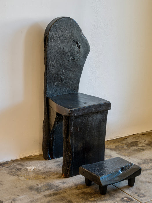 Yakisugi Parota Chair With Matching Footrest