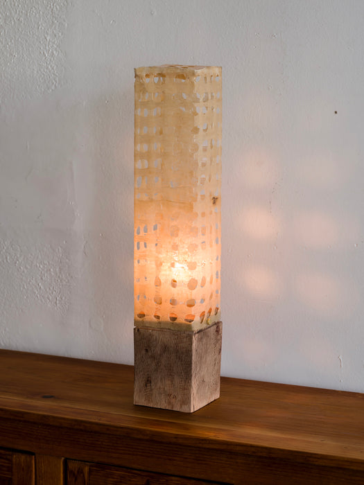 Oak Block Lamp - Cream Diffuser