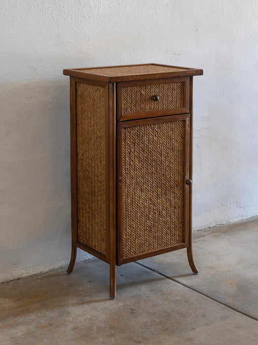Cane Cabinet With Drawer