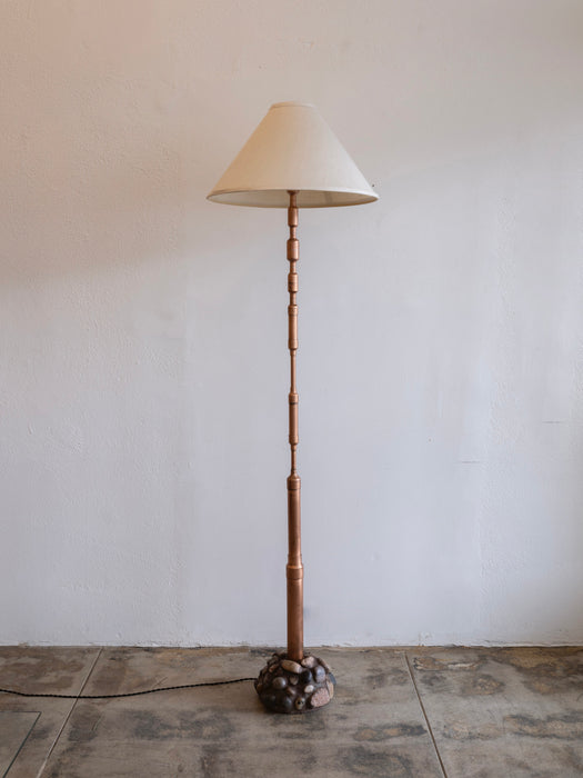 Stone And Copper Floor Lamp