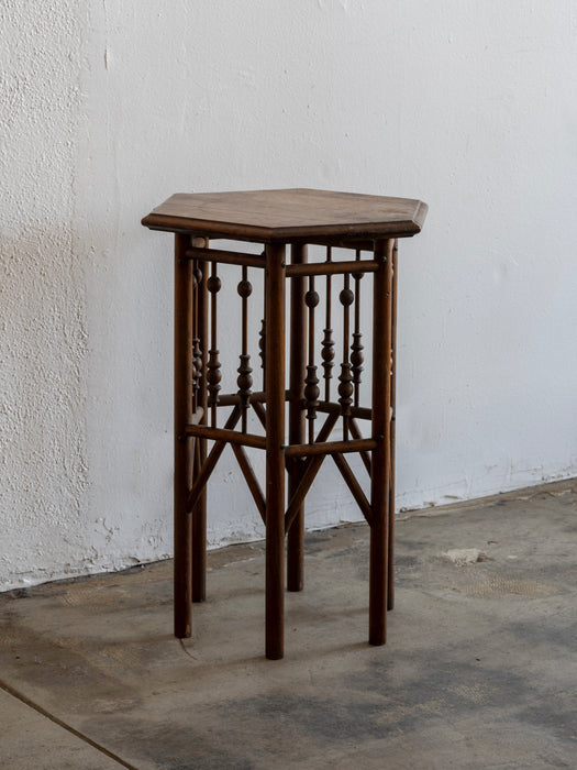 Hexagonal Side Table With Bobbins