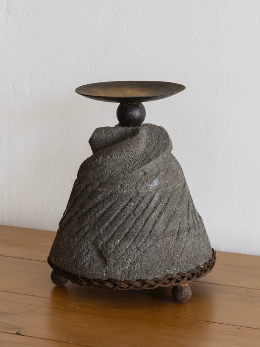 Stone Candleholder Sculpture
