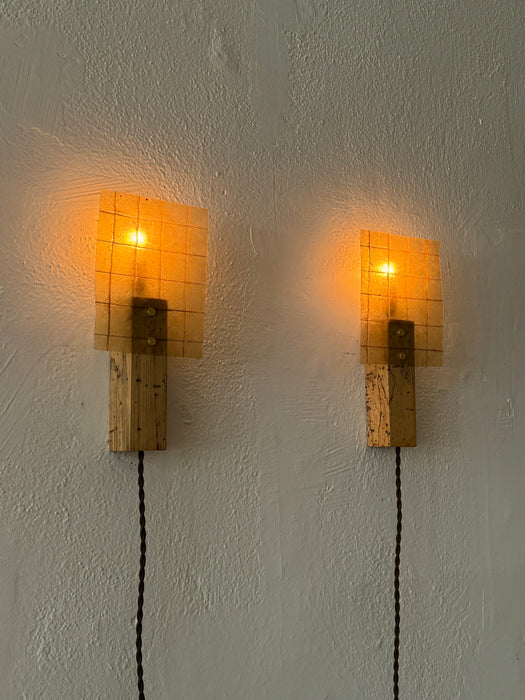 Griglia Sconce - Pair - Hickory