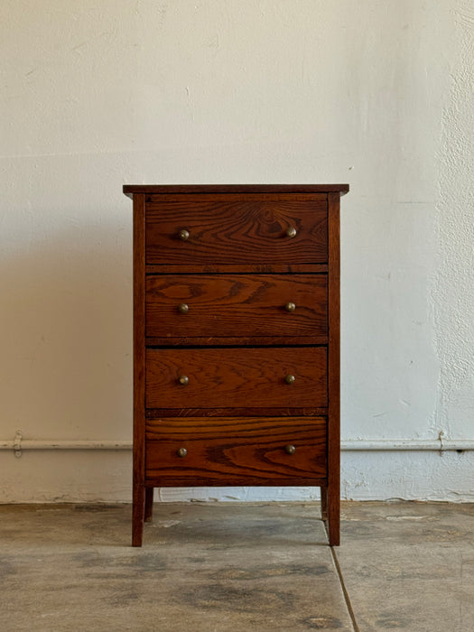 Oak 4 Drawer Side Table