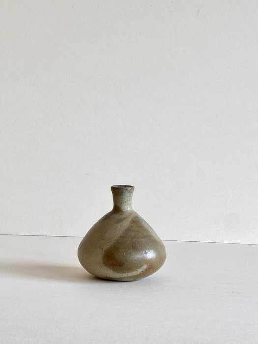 Petite Bud Vase With Green Glaze