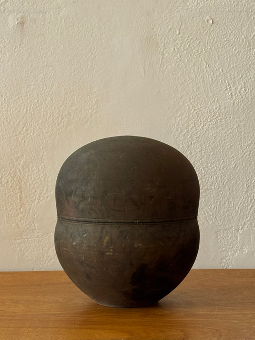 Extra Large Hand Thrown 2 Piece Raku Vessel