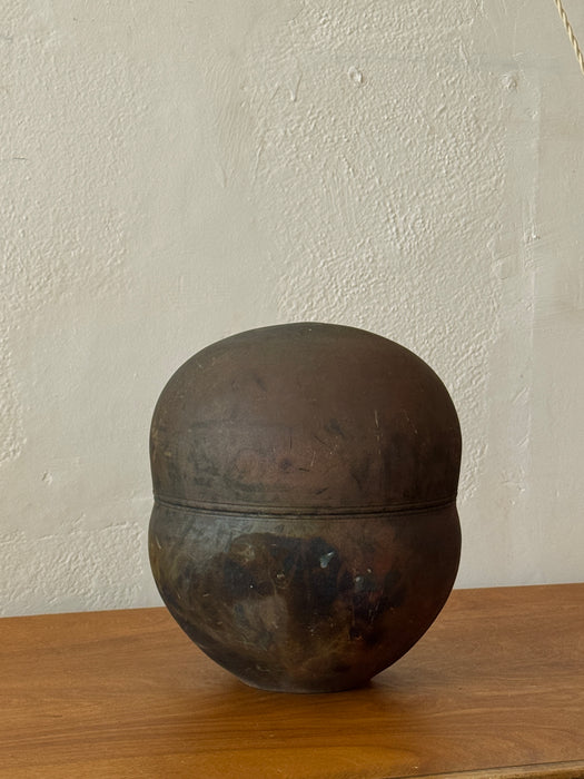 Extra Large Hand Thrown 2 Piece Raku Vessel