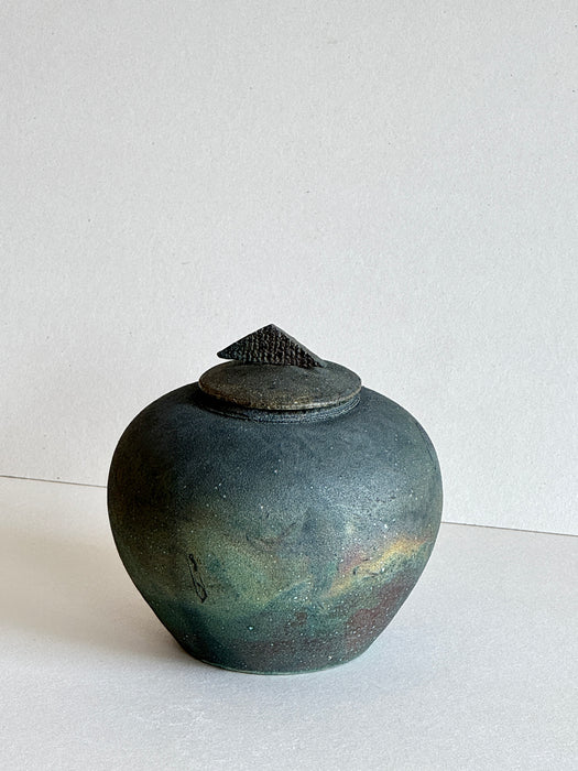 Raku Jar With Lid