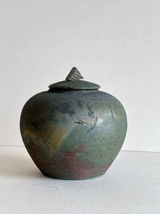 Raku Jar With Lid