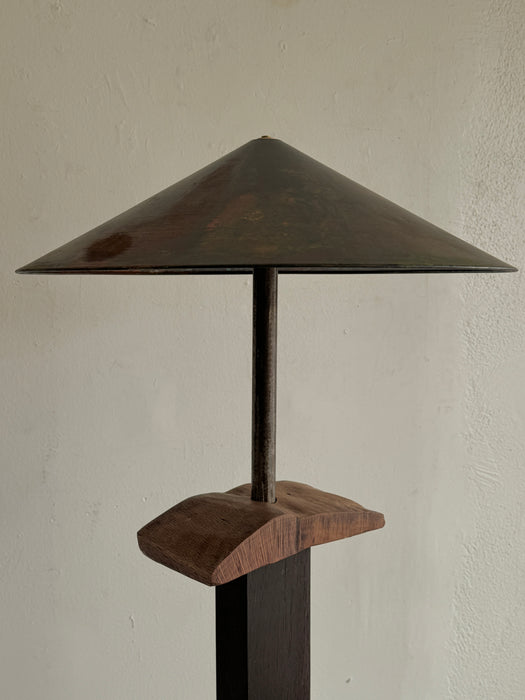 Wenge Standing Lamp With Steel Shade