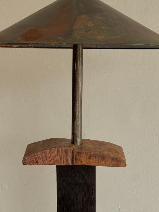 Wenge Standing Lamp With Steel Shade