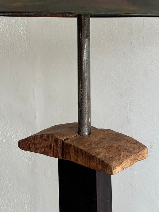 Wenge Standing Lamp With Steel Shade