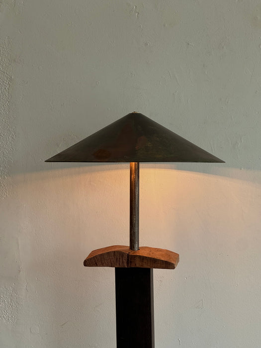 Wenge Standing Lamp With Steel Shade