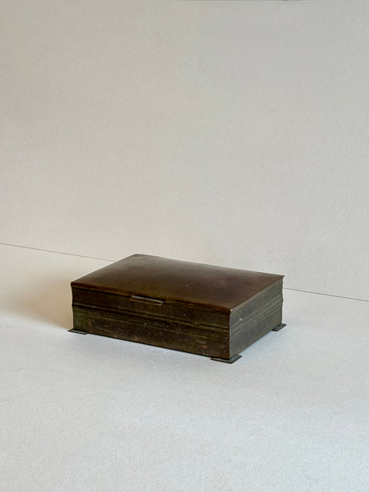 Brass Wood Lined Box