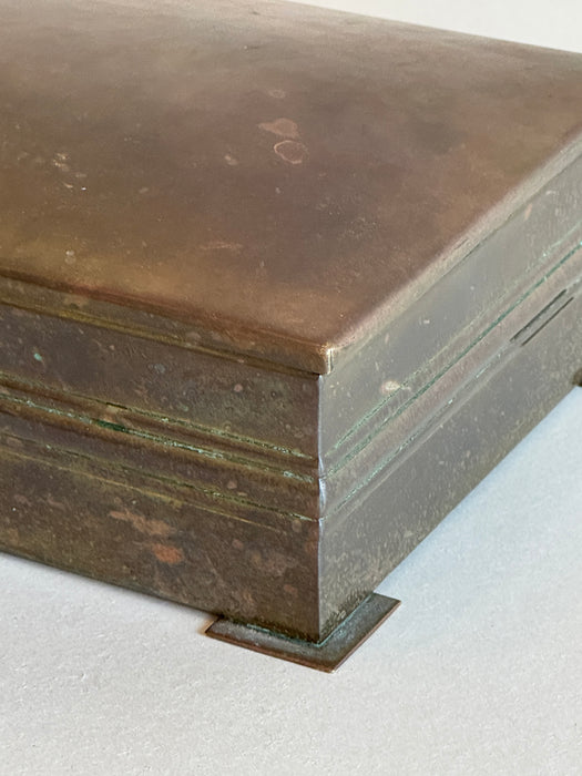 Brass Wood Lined Box