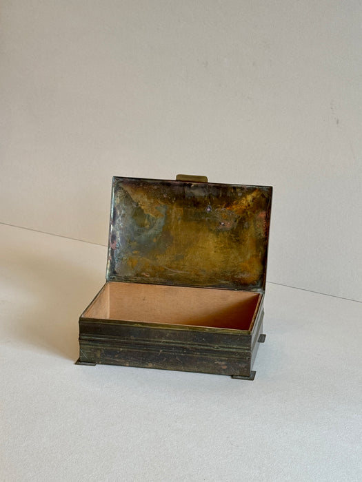 Brass Wood Lined Box