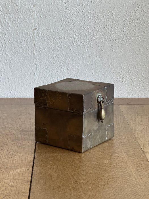 Brass Cube With Hinged Lid
