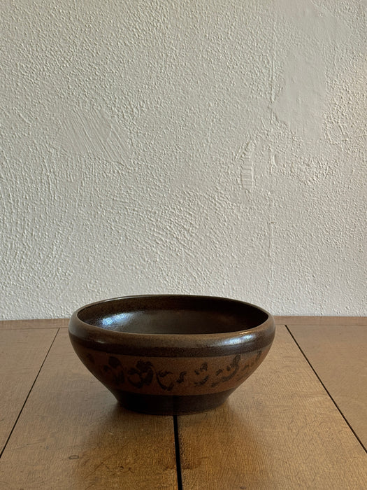 Studio Pottery Bowl With Brown Glaze