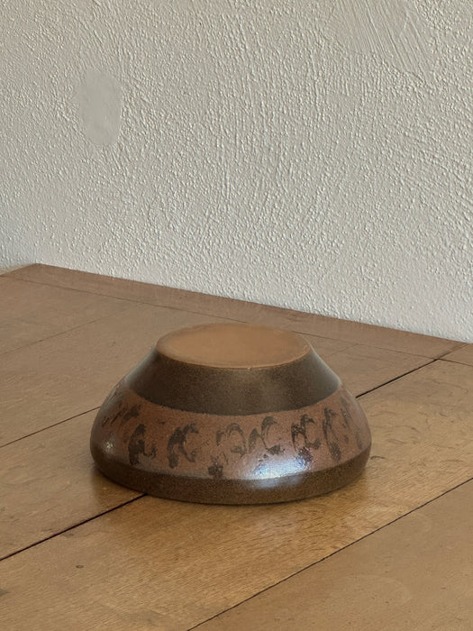 Studio Pottery Bowl With Brown Glaze