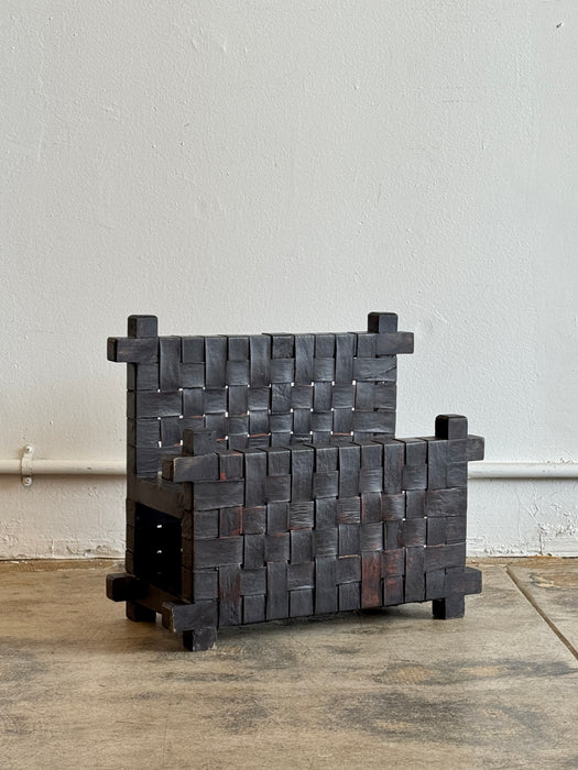 Woven Leather Magazine Rack