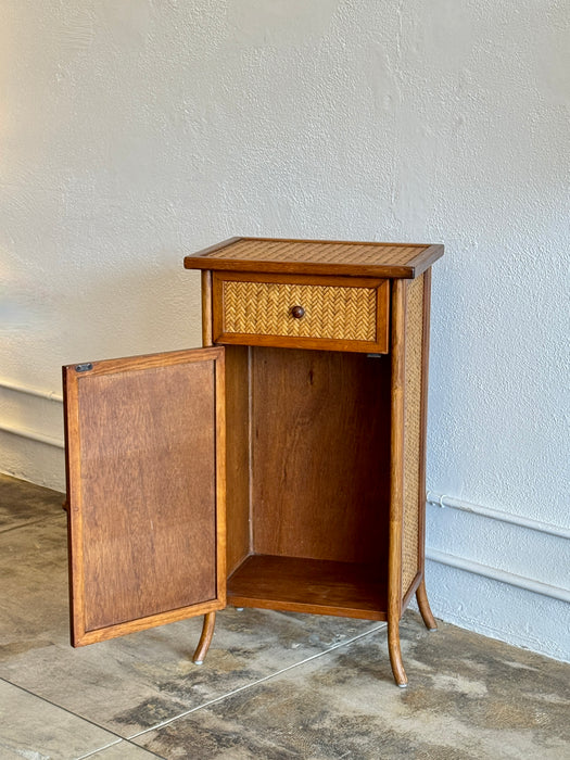 Cane Cabinet With Drawer