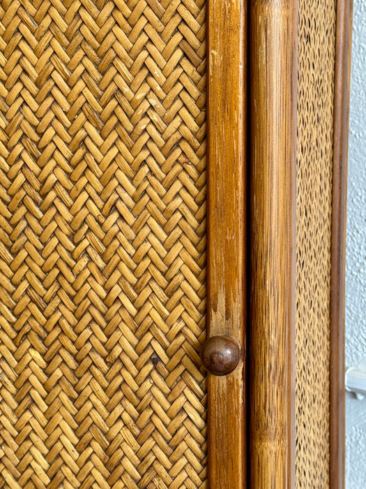 Cane Cabinet With Drawer