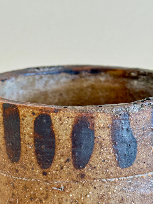 Stoneware Pot With Stripes