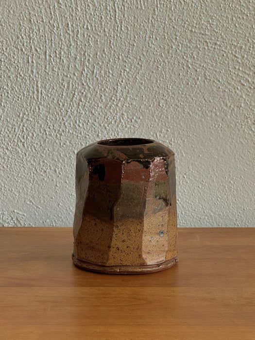 Faceted Brown Vase