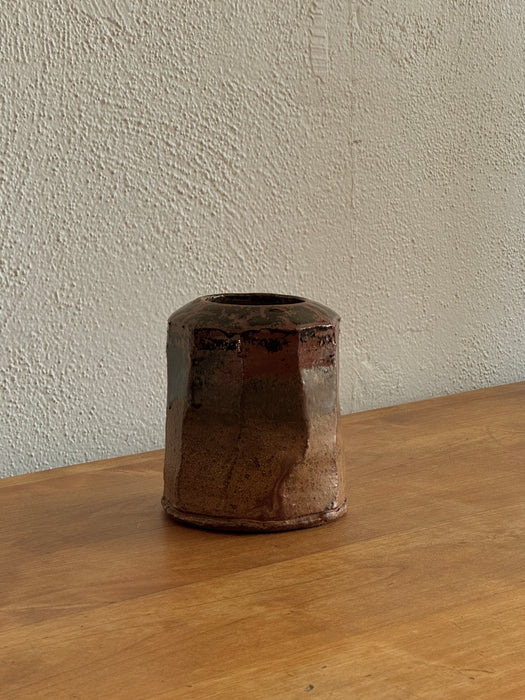 Faceted Brown Vase