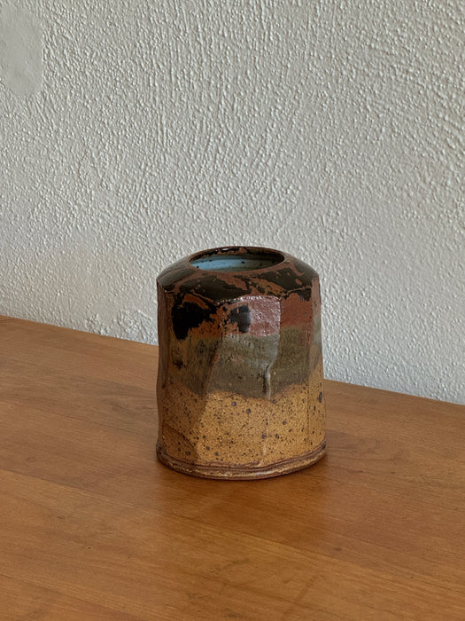 Faceted Brown Vase