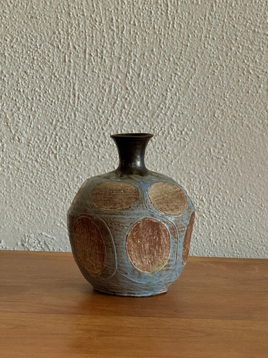 Blue And Brown Glazed Vase
