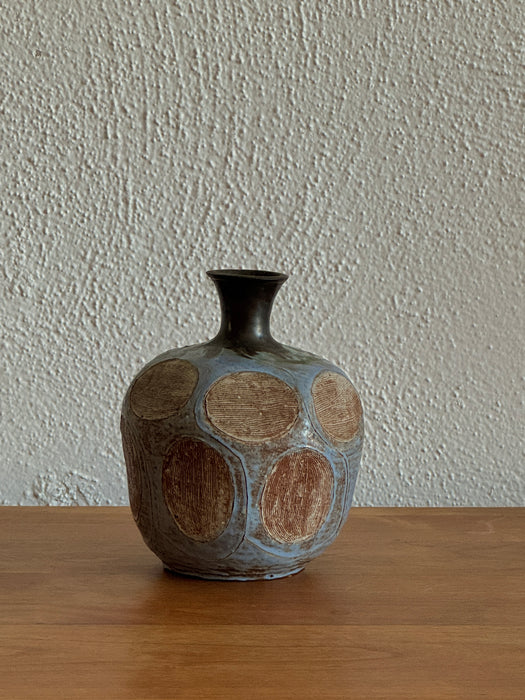 Blue And Brown Glazed Vase