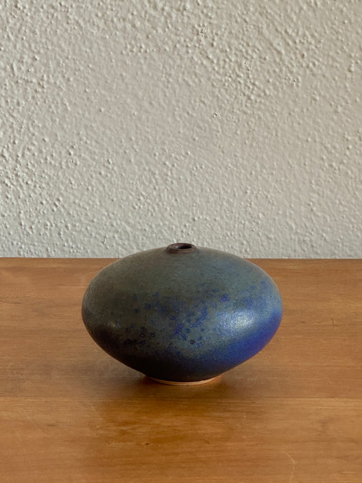 Blue Round Bud Vase