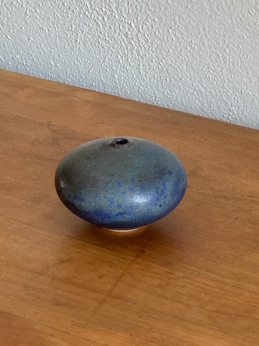 Blue Round Bud Vase