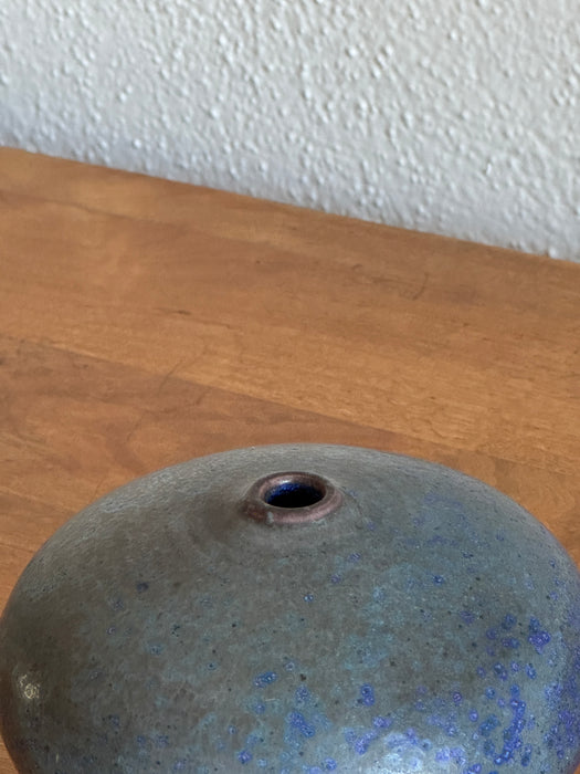 Blue Round Bud Vase