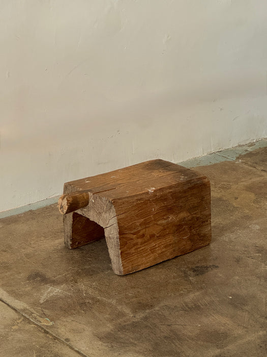 Carved Stool With Handle