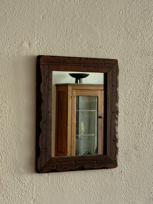 Vintage Wood Mirror With Scallops