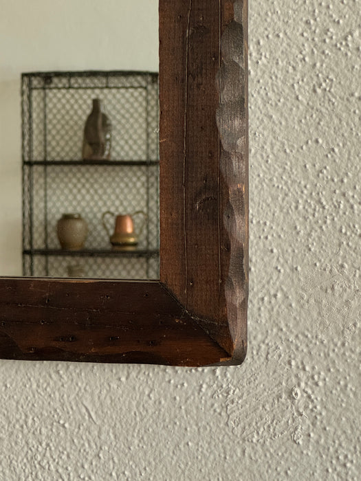 Vintage Wood Mirror With Scallops