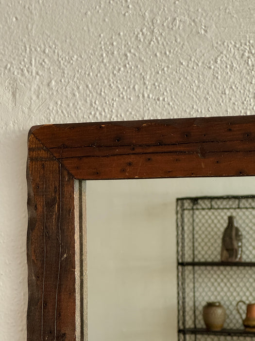 Vintage Wood Mirror With Scallops