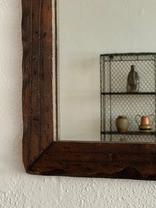 Vintage Wood Mirror With Scallops