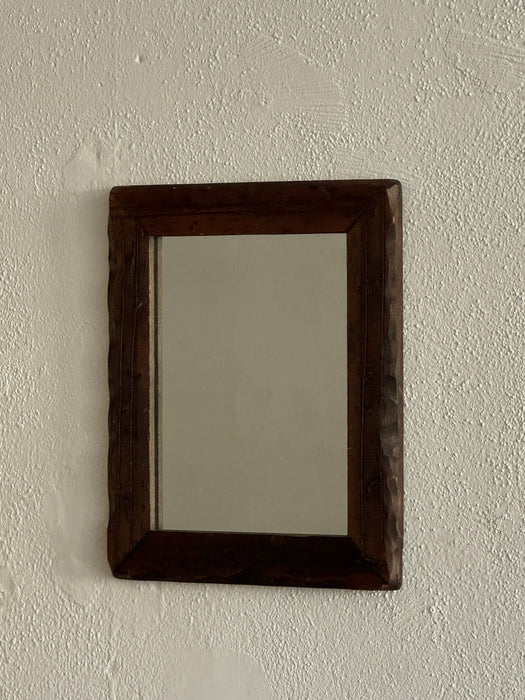 Vintage Wood Mirror With Scallops