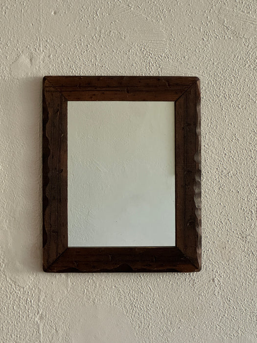 Vintage Wood Mirror With Scallops