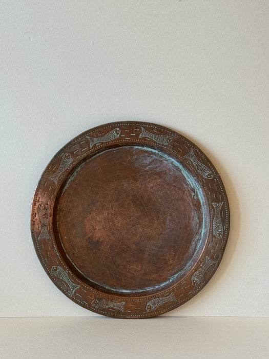 Copper Dish With Fish motifs