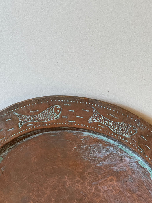 Copper Dish With Fish motifs