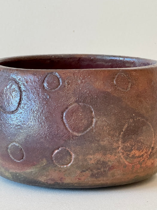 Raku Bowl With Circles