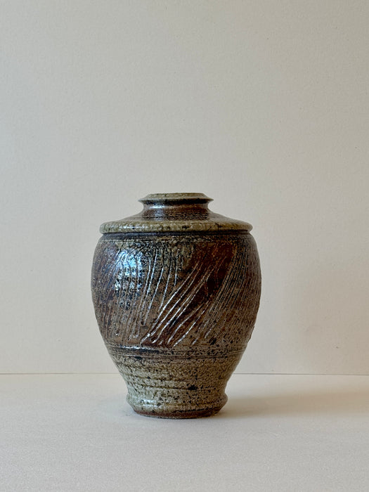 Earth Toned Scored Vase