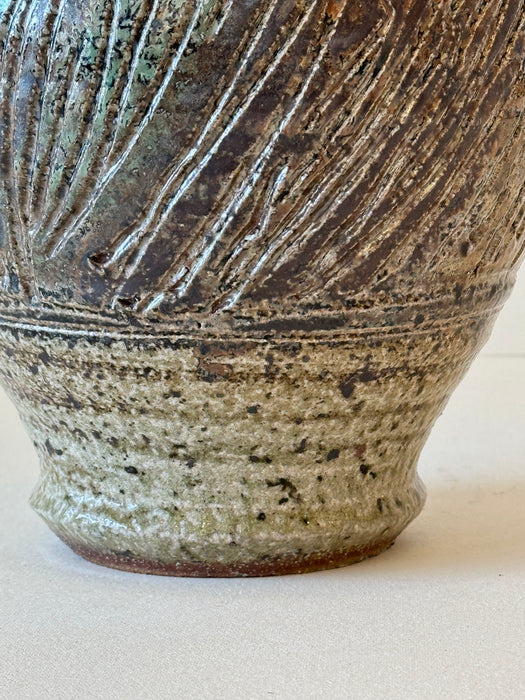 Earth Toned Scored Vase