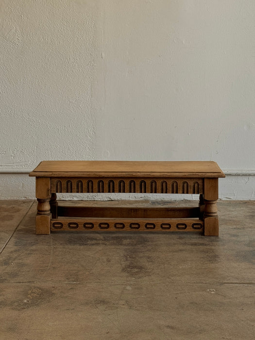 Long Low Stool With Carvings