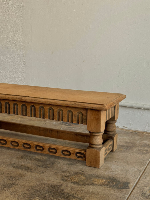 Long Low Stool With Carvings