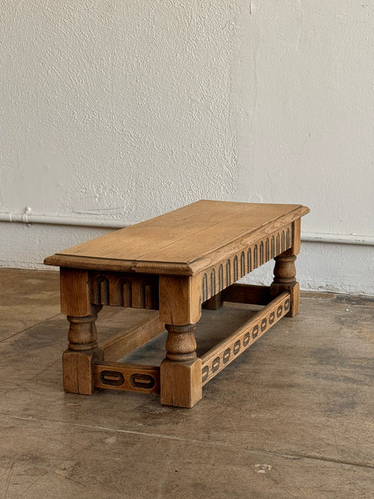 Long Low Stool With Carvings
